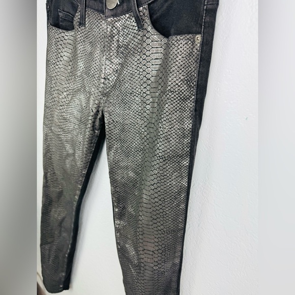 Current/Elliott The Ankle Skinny Matte Black & Gunmetal Coated - Picture 5 of 10